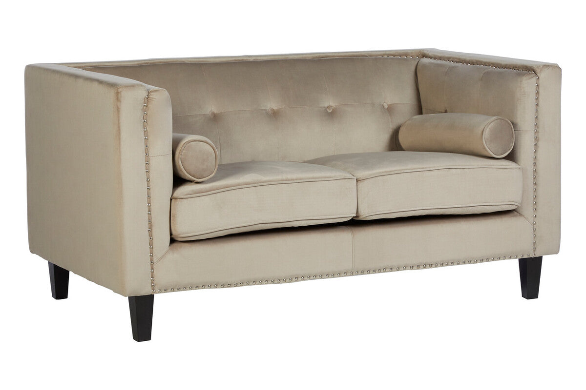 2 Seater Mink Velvet Sofa, Felisa - image 3