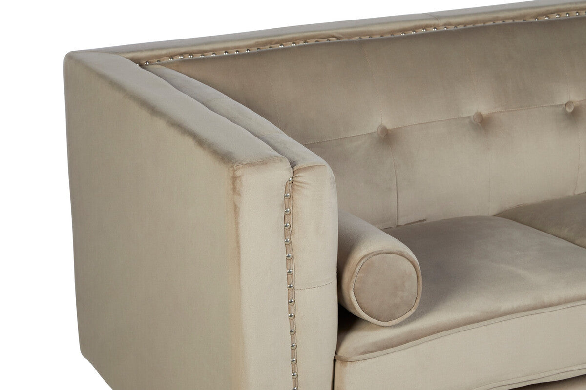 2 Seater Mink Velvet Sofa, Felisa - image 7