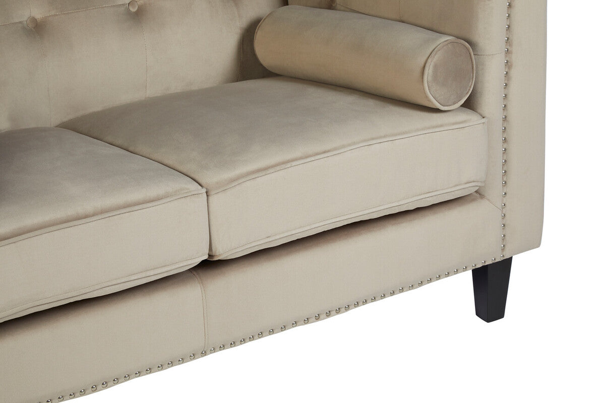 2 Seater Mink Velvet Sofa, Felisa - image 9