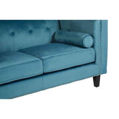 Felisa Two Seat Blue Velvet Sofa