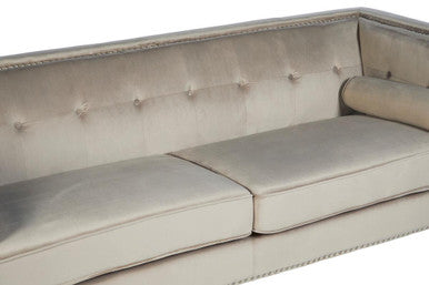 Felisa 3 Seat Mink Velvet Sofa.