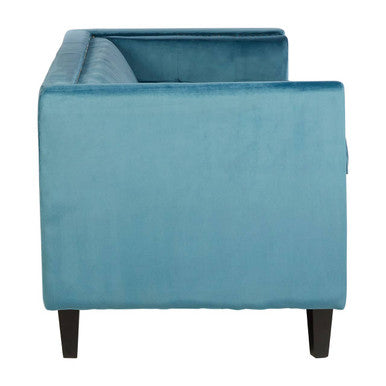 3 Seater Teal Blue Velvet Sofa, Felisa