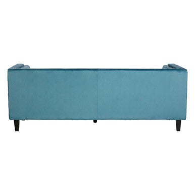 3 Seater Teal Blue Velvet Sofa, Felisa