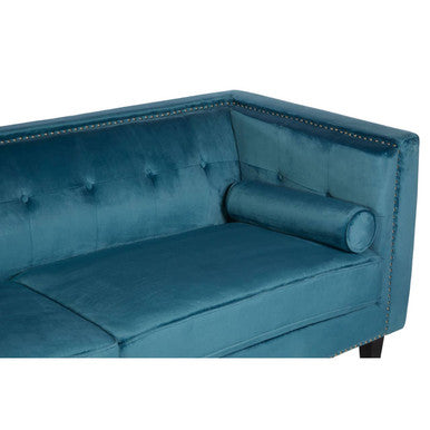 3 Seater Teal Blue Velvet Sofa, Felisa