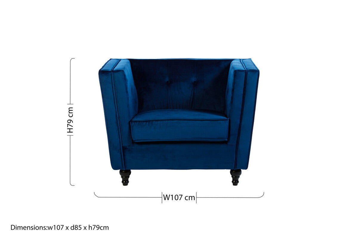 Ferris Navy Velvet Chair