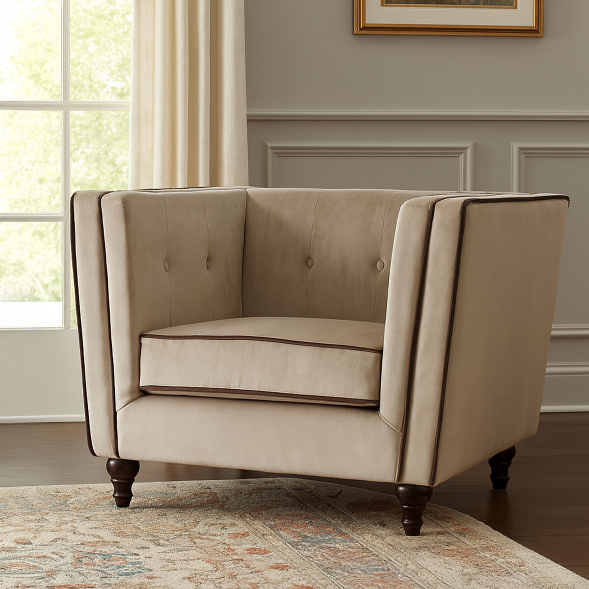 Ferris Mink Velvet Chair - image 1