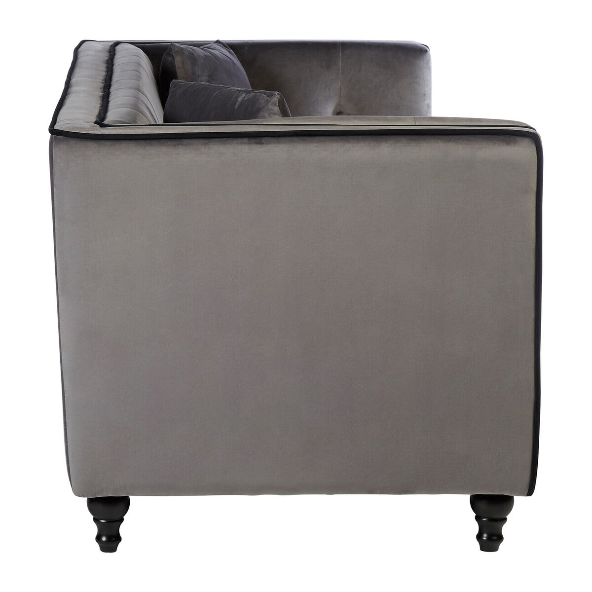 Ferris 3 Seat Grey Velvet Sofa
