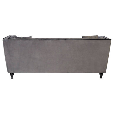 Ferris 3 Seat Grey Velvet Sofa