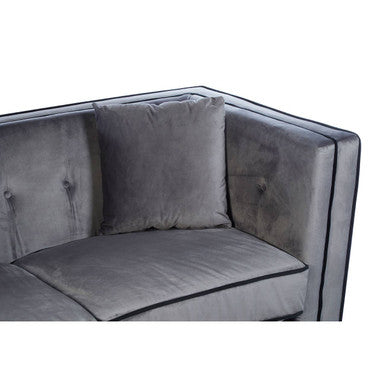 Ferris 3 Seat Grey Velvet Sofa