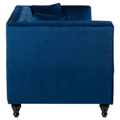 Ferris Three Seater Navy Blue Velvet Sofa