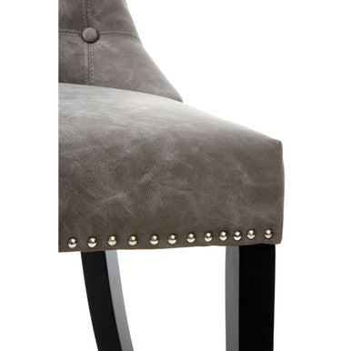 Daxton Grey Leather Effect Dining Chair - image 8