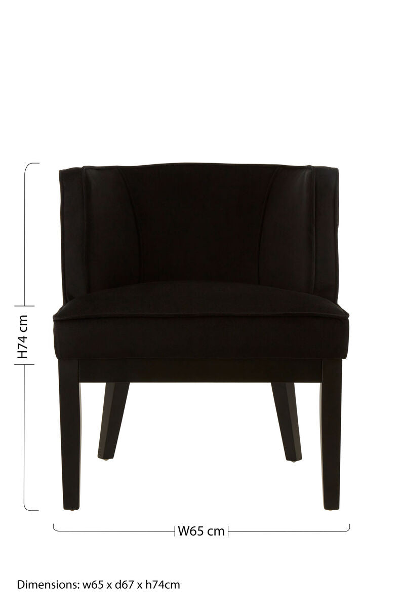 Daxton Black Velvet Curved Back Chair - image 9