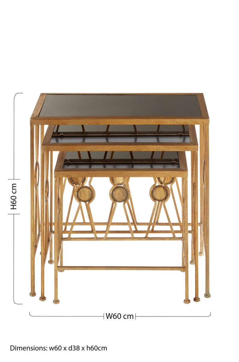 Faiza Set Of 3 Cross Design Nesting Tables - image 7