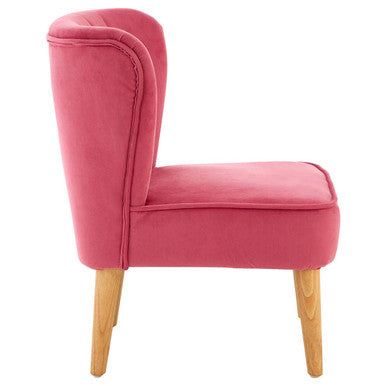 Mia Pink Velvet Kids Chair