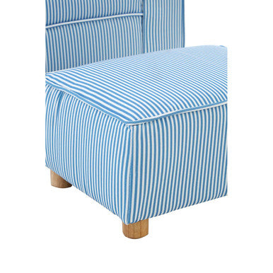 Kids Blue And White Stripe Rocker With Footstool