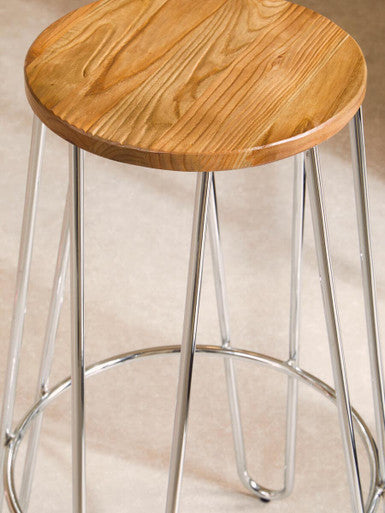 District Chrome Hairpin Stool