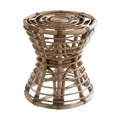 Maka Grey Natural Rattan Stool - image 1