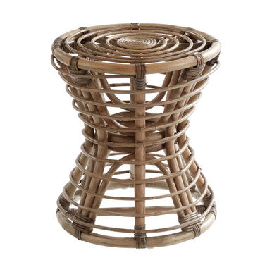 Maka Grey Natural Rattan Stool - image 3