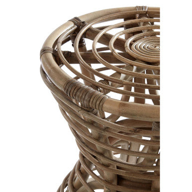 Maka Grey Natural Rattan Stool