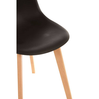 Stockholm Black Chair With Beech Wood Legs