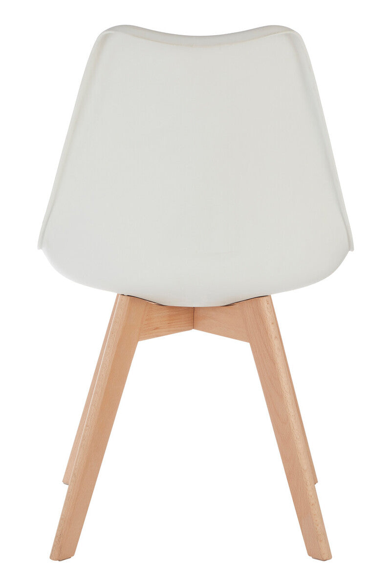 Stockholm White Chair With Cushion And Beech Wood Legs - Image 4