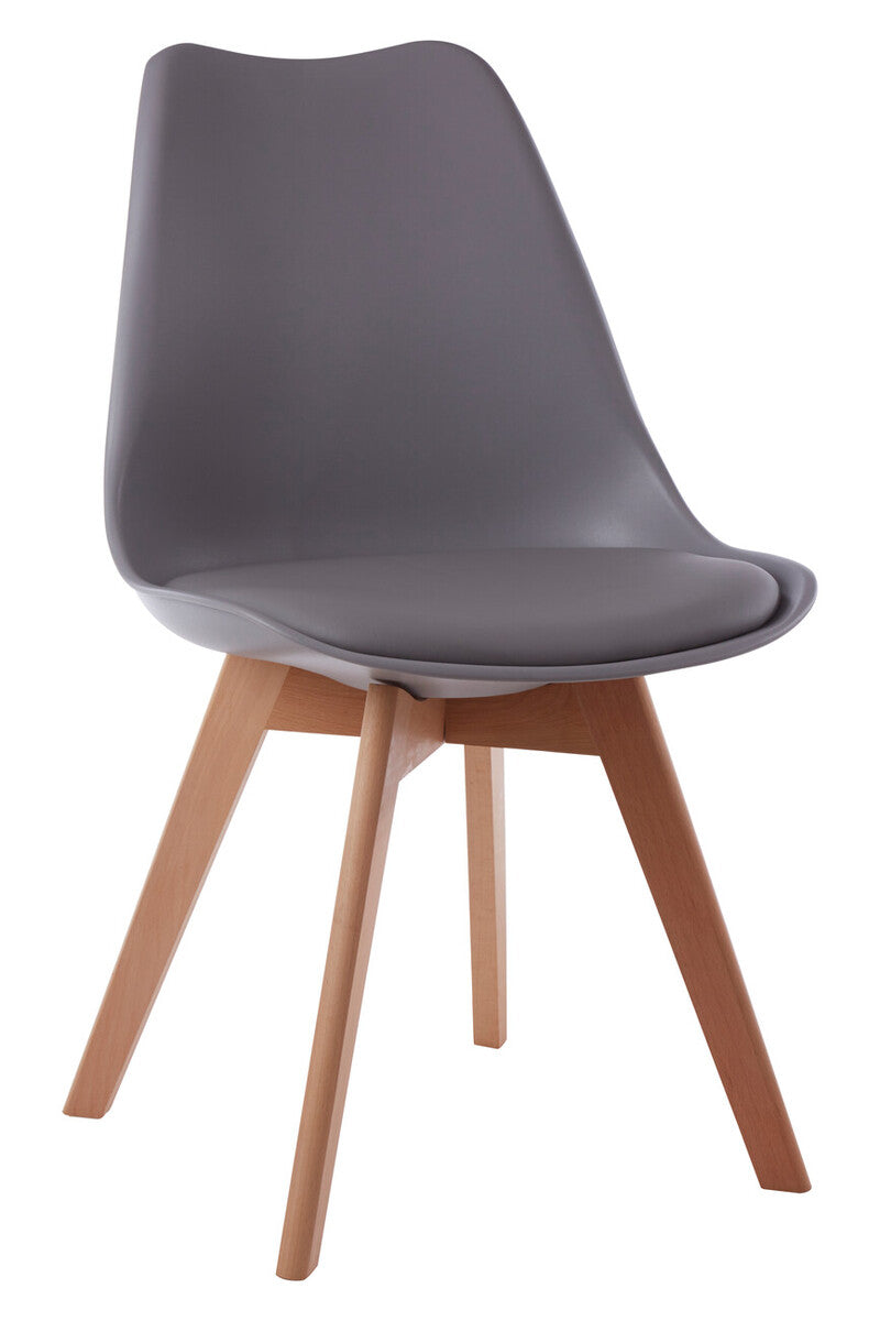 Stockholm Grey Chair With Cushion And Beech Wood Legs - Image 2