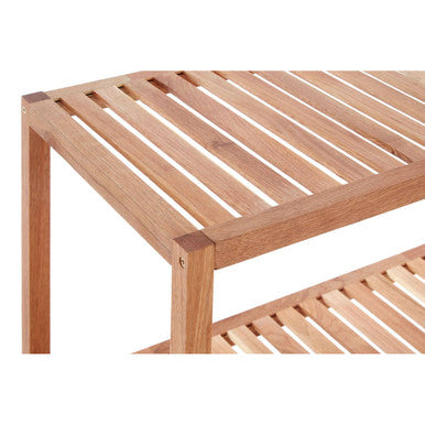 ARLA Walnut Wood Two Tier Storage Shelf Unit