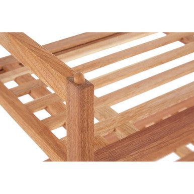 Arla 2 Tier Stackable Walnut Wood Shoe R