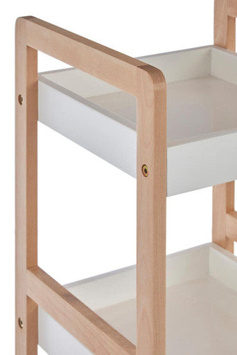 ARLA 3 Tier Bathroom Shelf Unit With Birchwood Frame