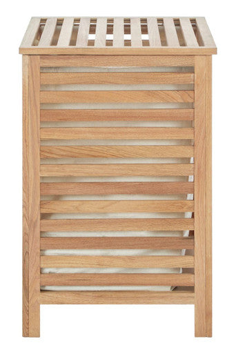 Arla Walnut Wood Laundry Hamper with Lining - image 1