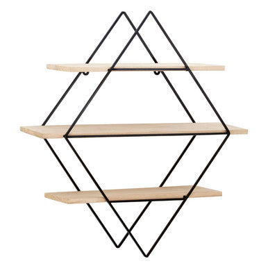 Brixton 3 Tier Rhombus Wall Shelf