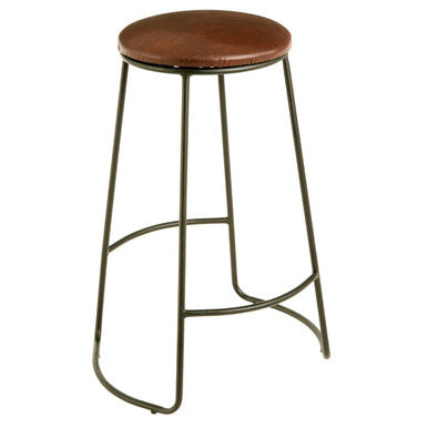 Brixton Faux Leather Bar Stool with Metal Legs