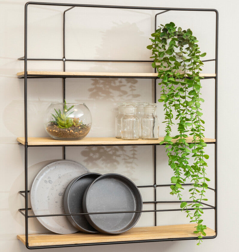 Brixton Wood 3 Tier Wall Shelf