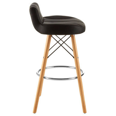 Stockholm Black Leather Effect Bar Stool