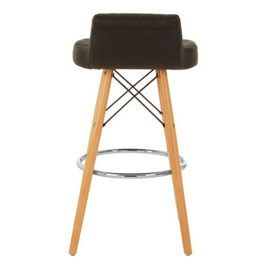 Stockholm Black Leather Effect Seat Bar Stool