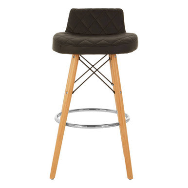 Stockholm Black Leather Effect Seat Bar Stool