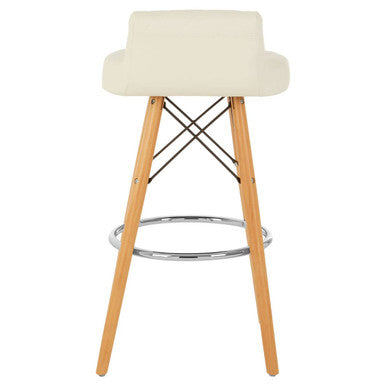 Stockholm White Leather Effect Seat Bar Stool