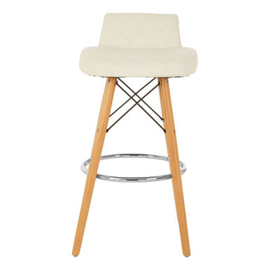 Stockholm White Leather Effect Seat Bar Stool