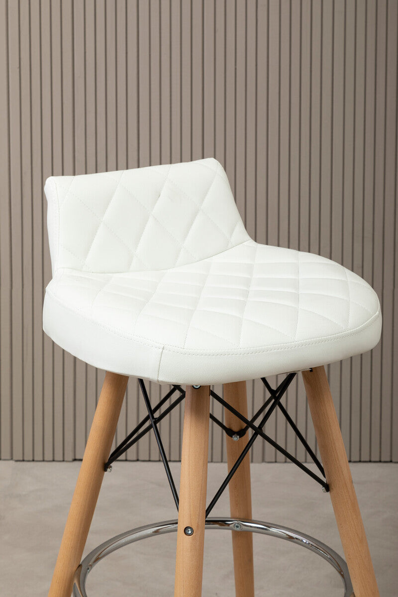 Stockholm White Leather Effect Seat Bar Stool