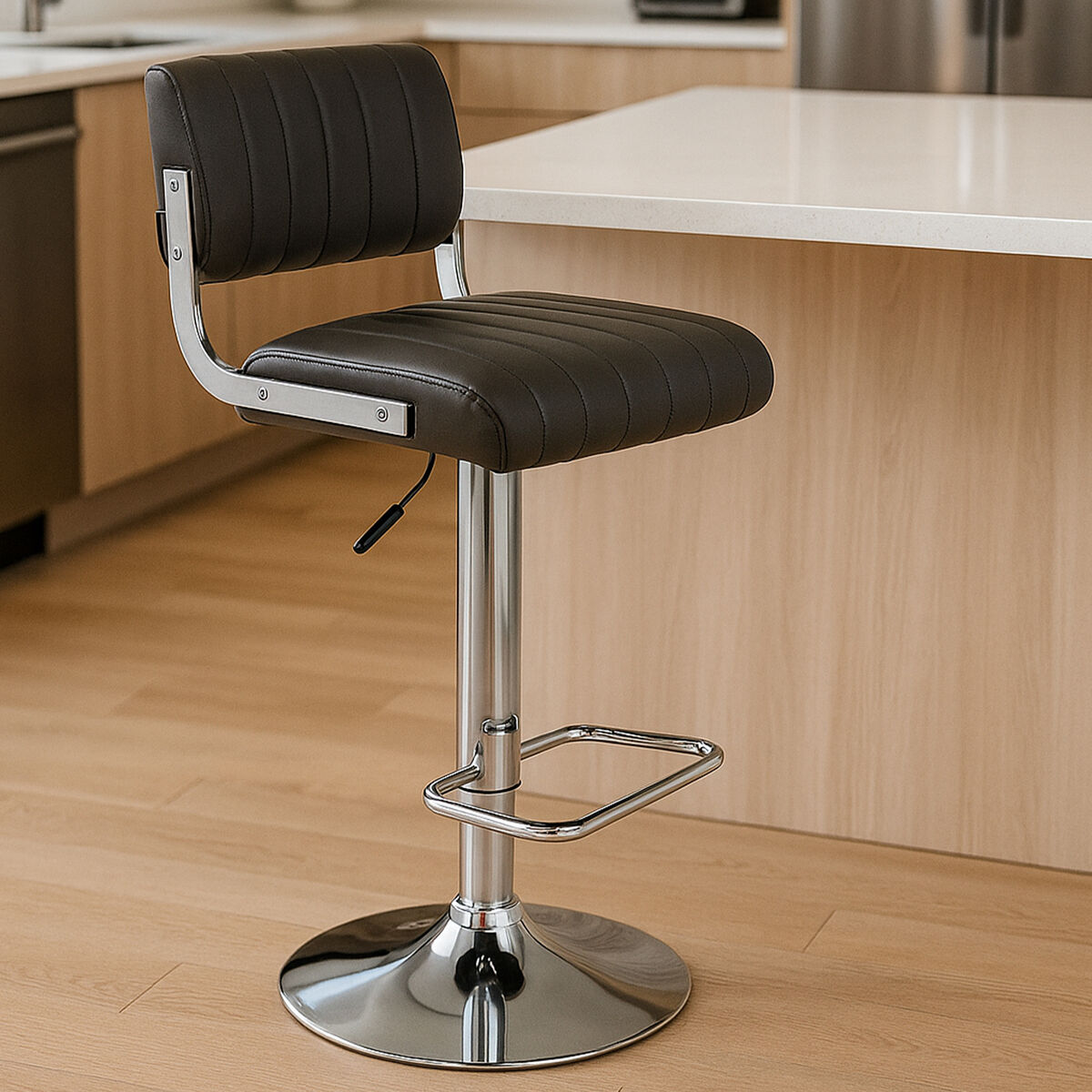 Stockholm Grey Channel Design Seat Bar Stool