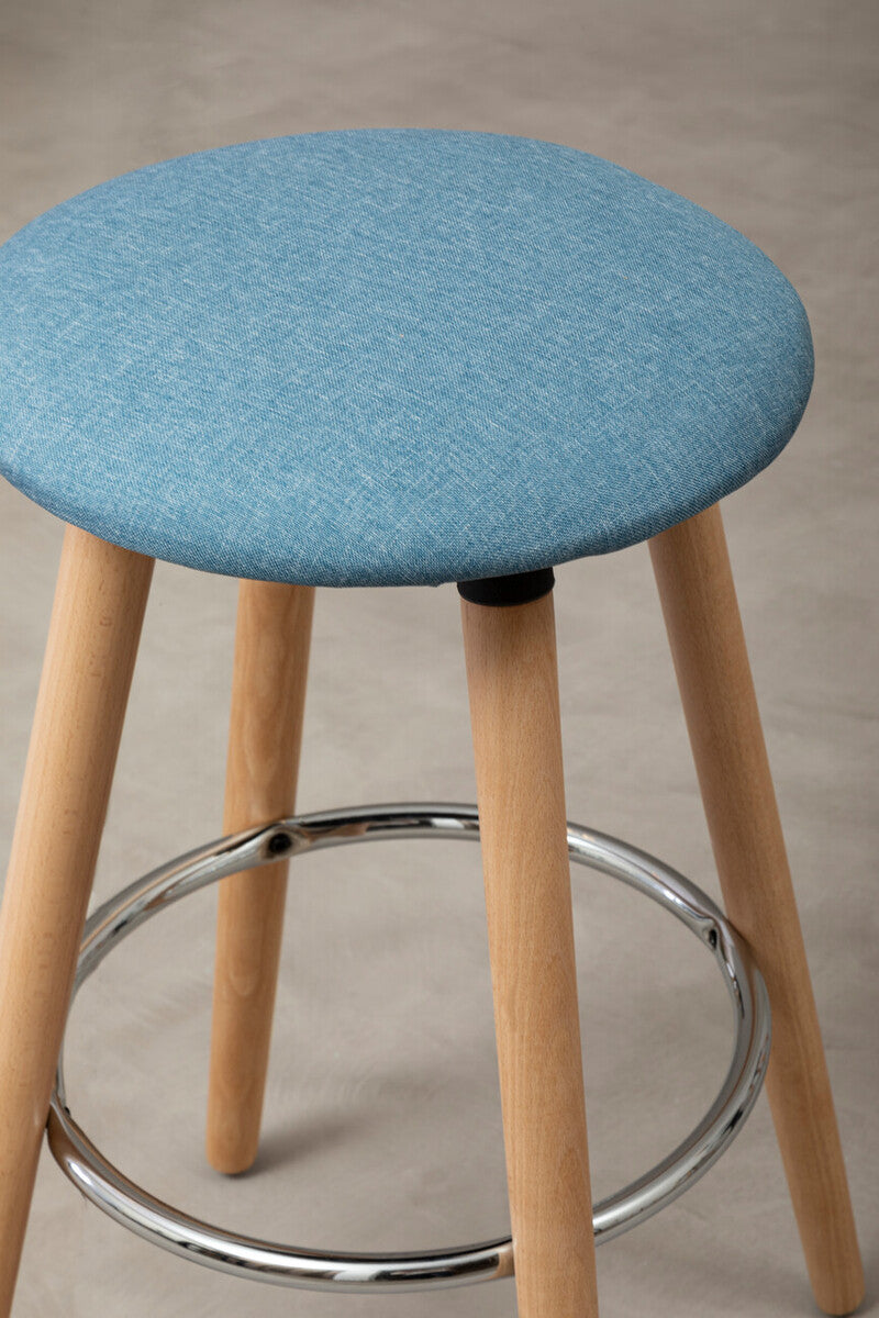 Stockholm Blue Round Bar Stool