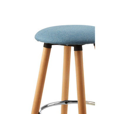 Stockholm Blue Round Bar Stool