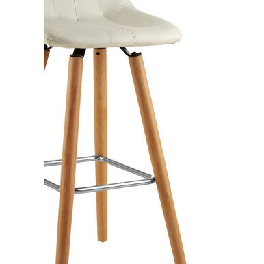 Stockholm White Faux Leather Bar Stool