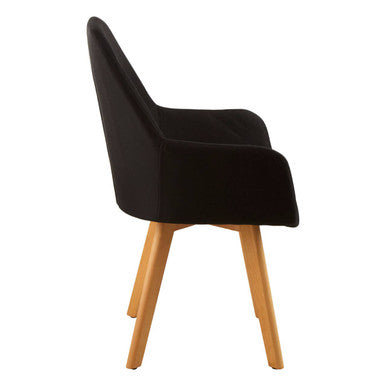 Stockholm Black Dining Chair with Angular Legs