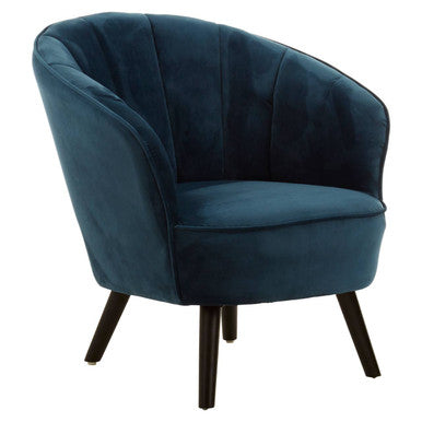 Regents Park Blue Velvet Curved Chair - image 3