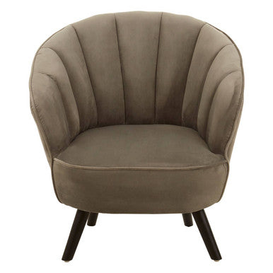 Regents Park Grey Velvet Curved Chair - image 2