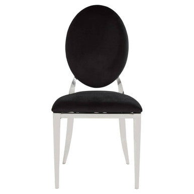 Black chair with white legs on a white background