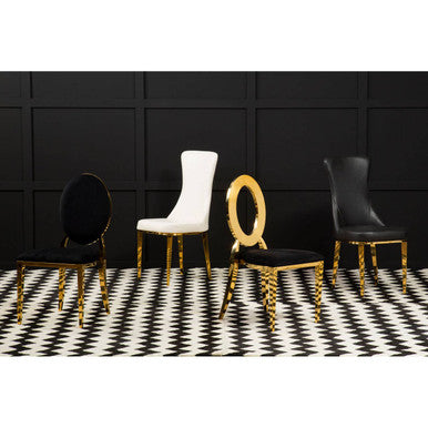 Sarita Stackable Gold Finish Dining Chair - image 4