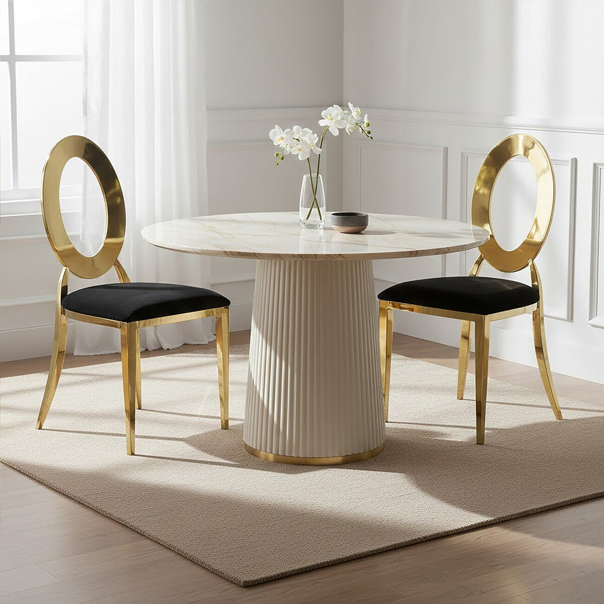 Sarita Stackable Gold Frame Dining Chair