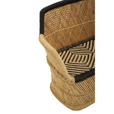 2 Seater Natural and Black Sofa, Rowan